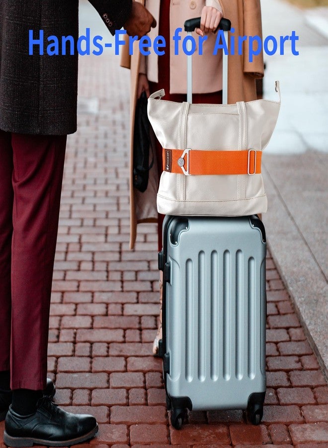 leevanoo Luggage Straps for Suitcases Add a Bag Luggage Strap,2-in-1 Travel Belt for Luggage Straps Travel Belt Over Handle for Carry On Bag Adjustable Suitcase Belts Airport Travel Accessories Orange - Image 2